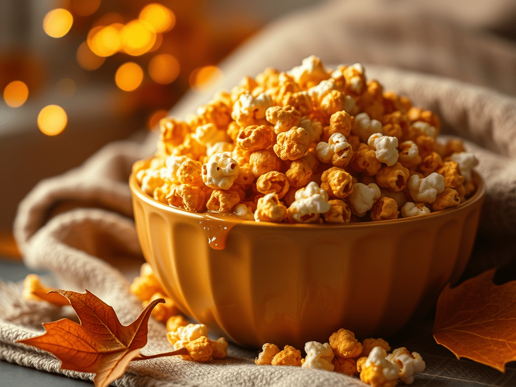 Cozy Autumn Snack: Caramel Pumpkin Spice&nbsp;Popcorn